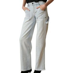 TT Studios Jeans Women's 26 Blue Jade Mid Rise Utility Carpenter Straight Leg